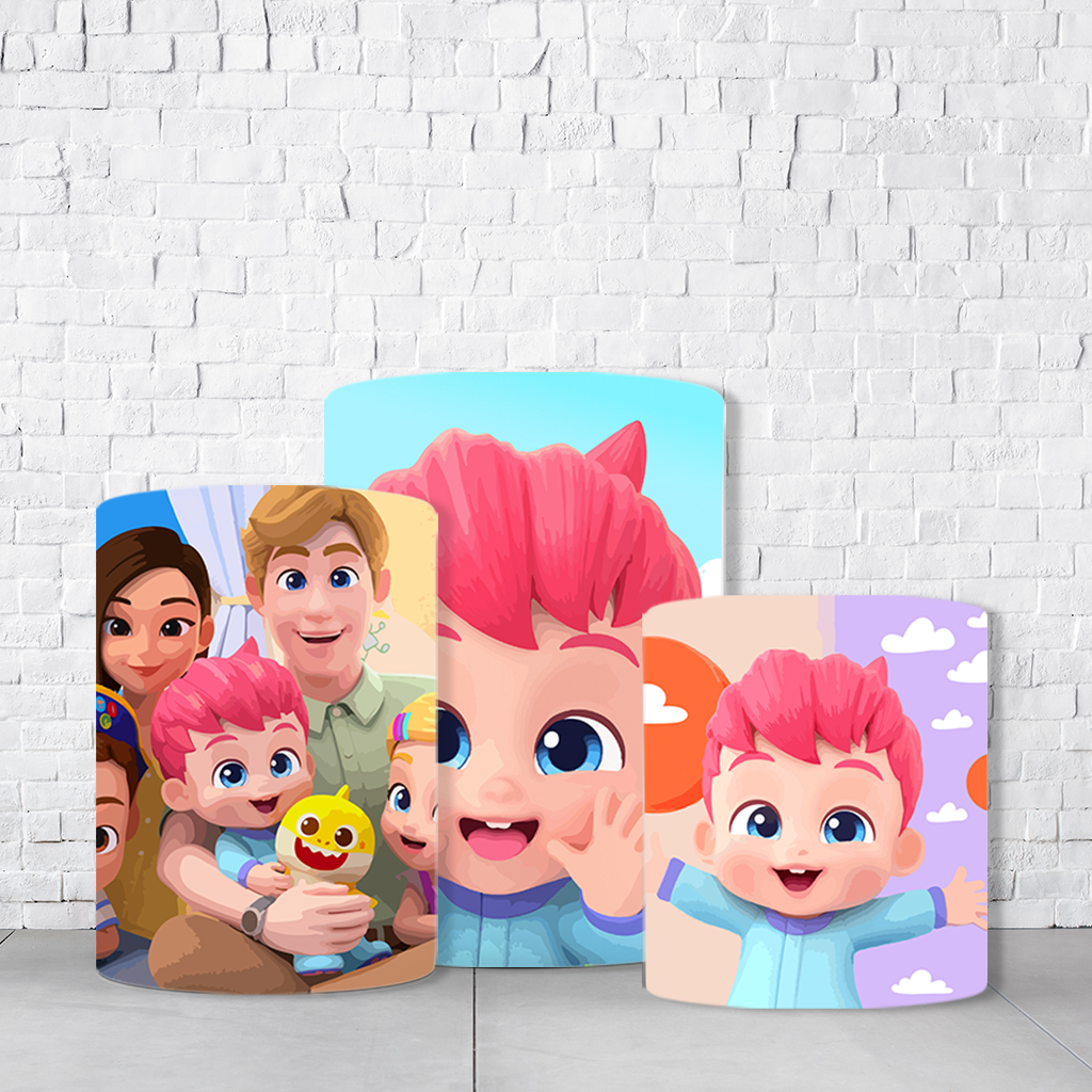 Trio de Cilindros Para Festas BebeFinn Em Tecido Helanca C/Elástico