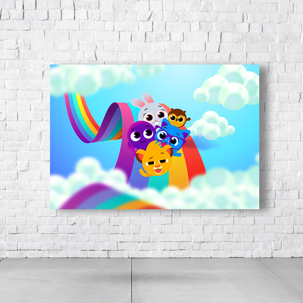 Painel Retangular Tema Bolofofos Em Tecido Oxford 100% Poliéster  PAINEL439