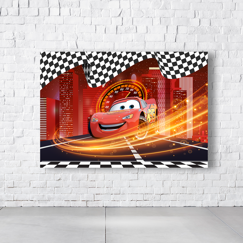 Painel Retangular Tema Carros Pixar Em Tecido Oxford 100% Poliéster - Imagem 2