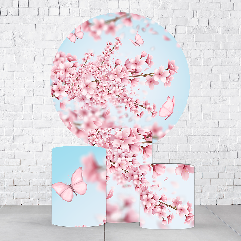 Kit Painel De Festa Flor + Trio De Cilindros Em Tecido - Imagem 2