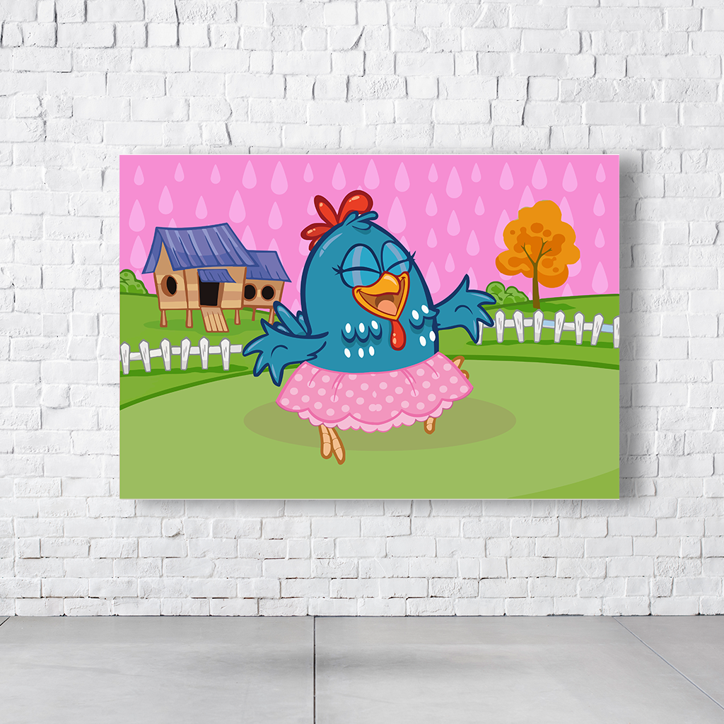 Painel Retangular Tema Galinha Pintadinha Em Tecido Oxford 100% Poliéster
