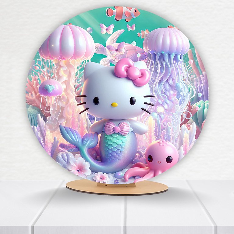 Painel Redondo 50x50 Hello Kitty - Imagem 11