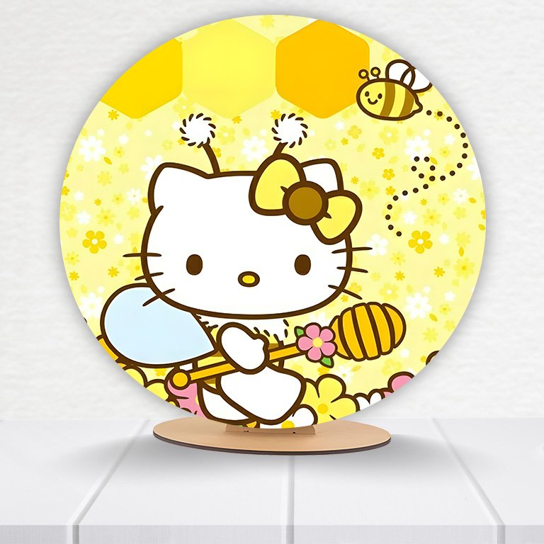 Painel Redondo 50x50 Hello Kitty - Imagem 5