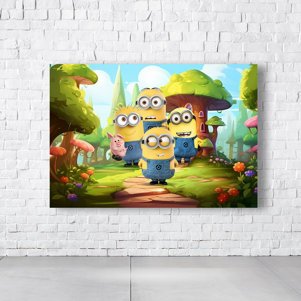 Painel Retangular Tema Minions Em Tecido Oxford 100% Poliéster