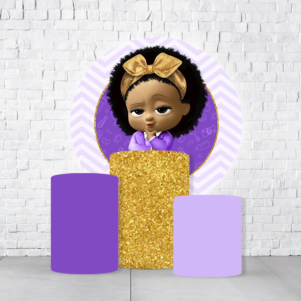 Kit Painel De Festa Poderoso Chefinho + Trio De Cilindros Em Tecido - Imagem 2