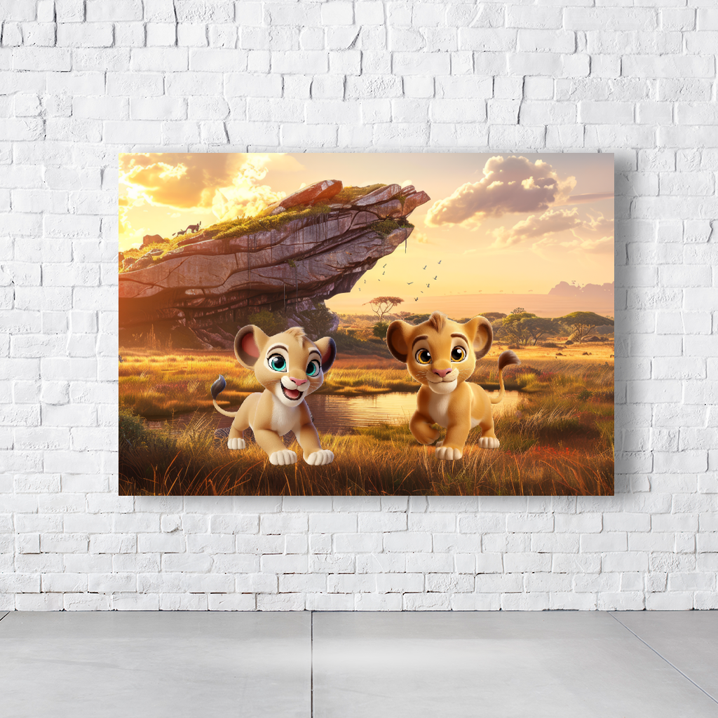 Painel Retangular Tema Rei Leão Em Tecido Oxford 100% Poliéster  PAINEL586