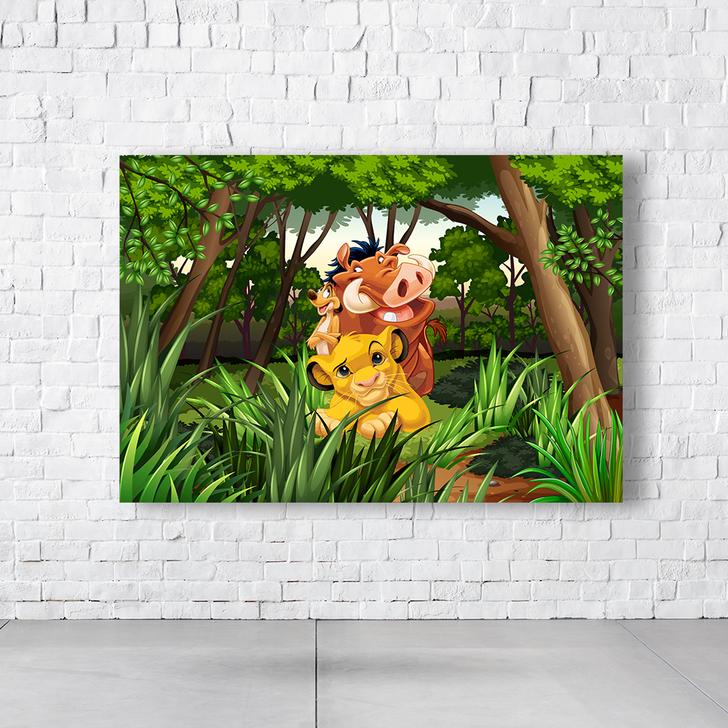 Painel Retangular Tema Rei Leão Em Tecido Oxford 100% Poliéster - Imagem 2