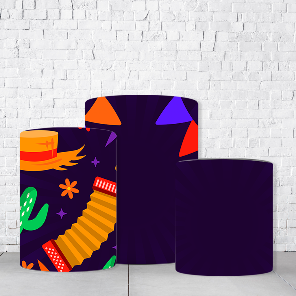 Trio de Cilindros Para Festas São João Em Tecido Helanca C/Elástico - Imagem 3