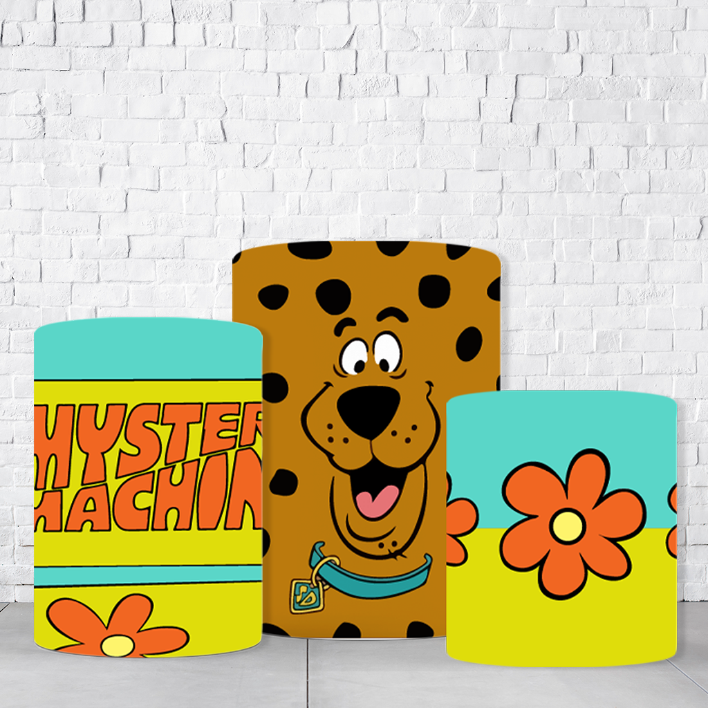 Trio de Cilindros Para Festas Scooby-Doo Em Tecido Helanca C/Elástico  TRIODE167