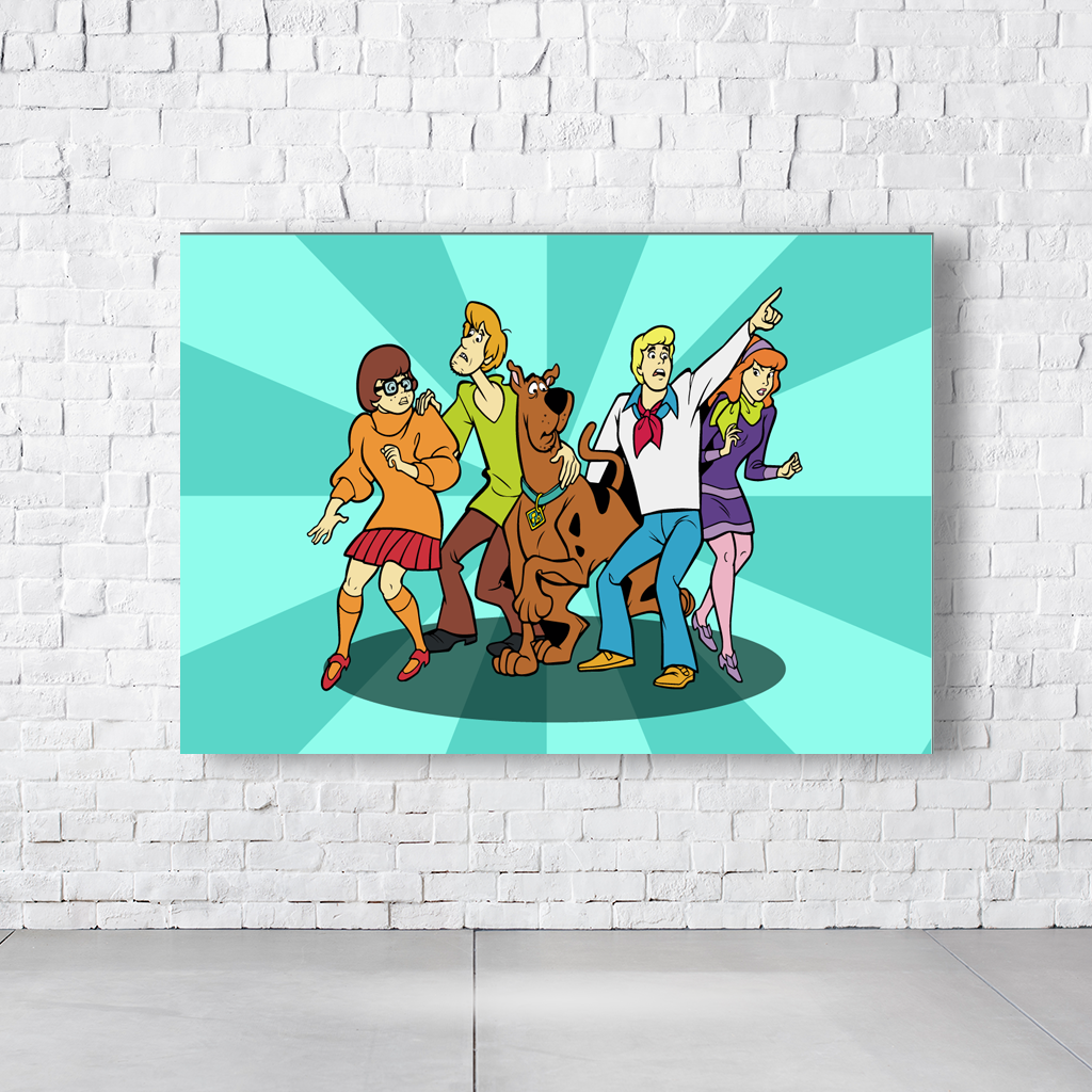 Painel Retangular Tema Scooby-Doo Em Tecido Oxford 100% Poliéster  PAINEL860