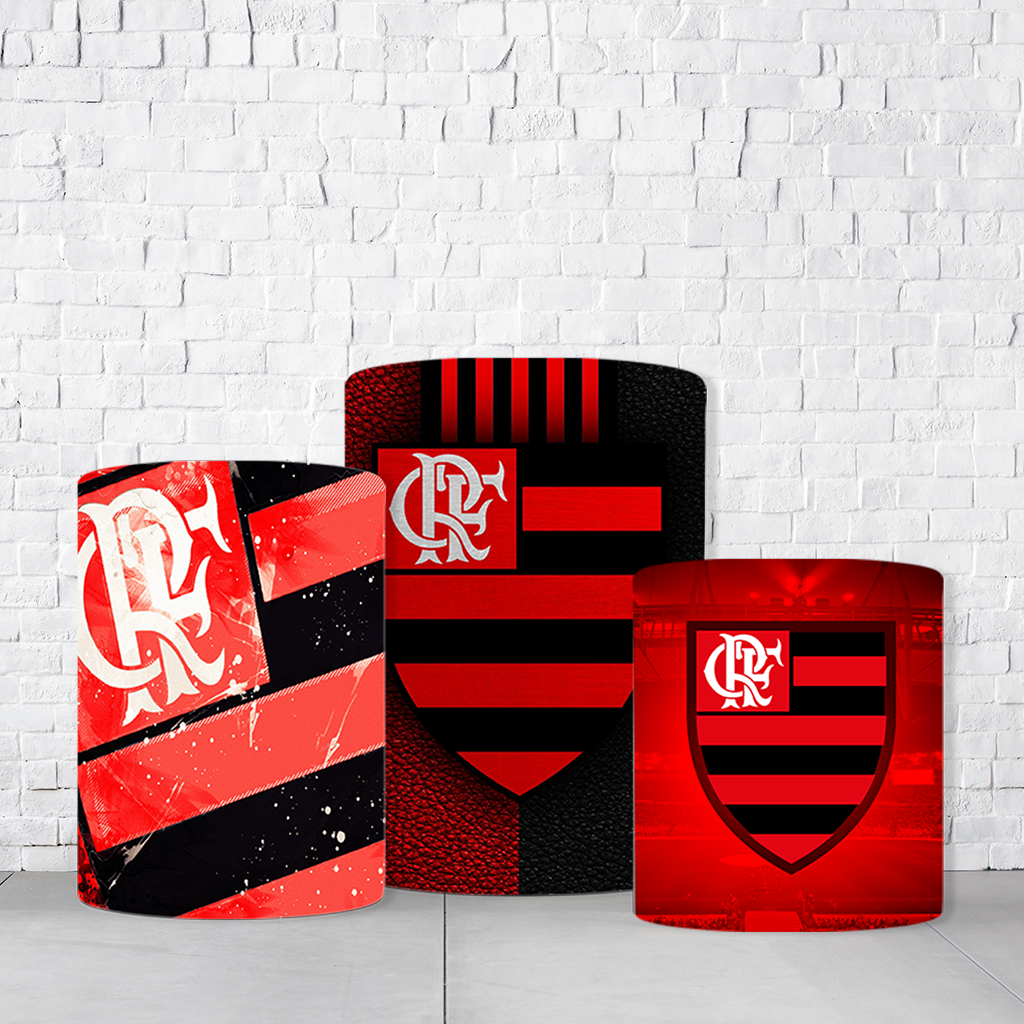 Trio de Cilindros Para Festas Times De Futebol Em Tecido Helanca C/Elástico - Imagem 2