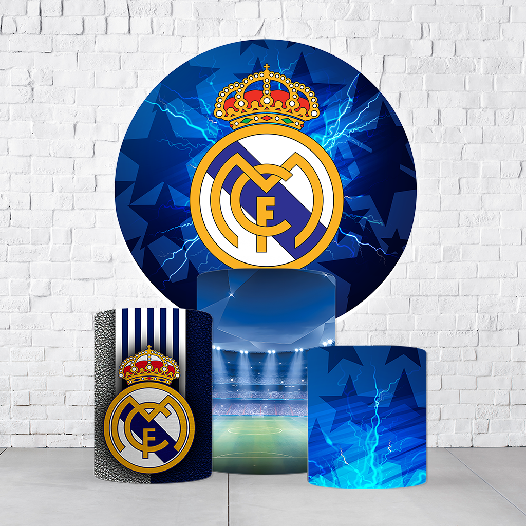 Kit Painel De Festa Times De Futebol + Trio De Cilindros Em Tecido - Imagem 2