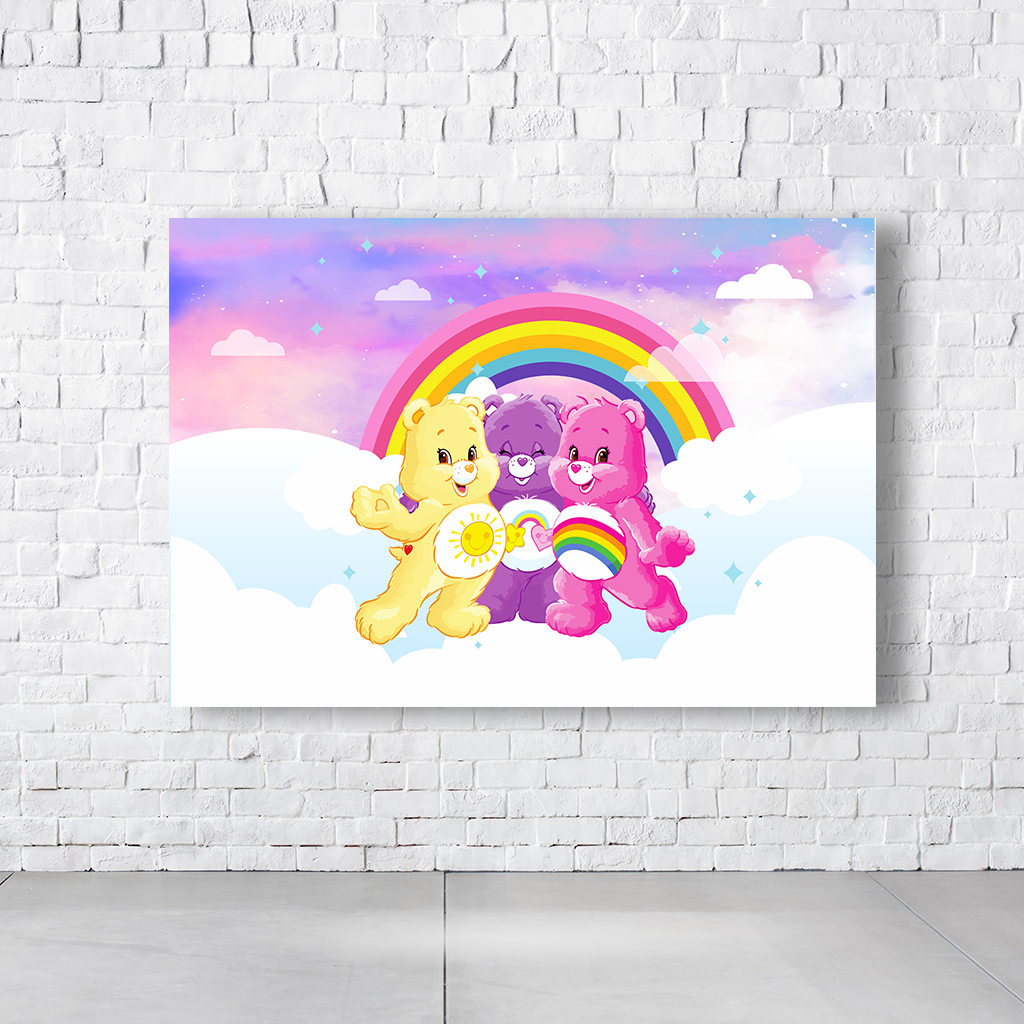 Painel Retangular Tema Ursinhos Carinhosos Em Tecido Oxford 100% Poliéster
