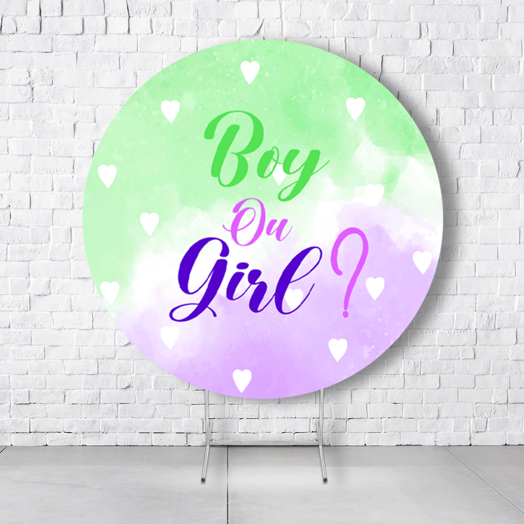 Painel De Festa Redondo Chá Revelação Em Tecido Helanca C/Elástico 1,50x1,50  PAINEL547 - Imagem 1