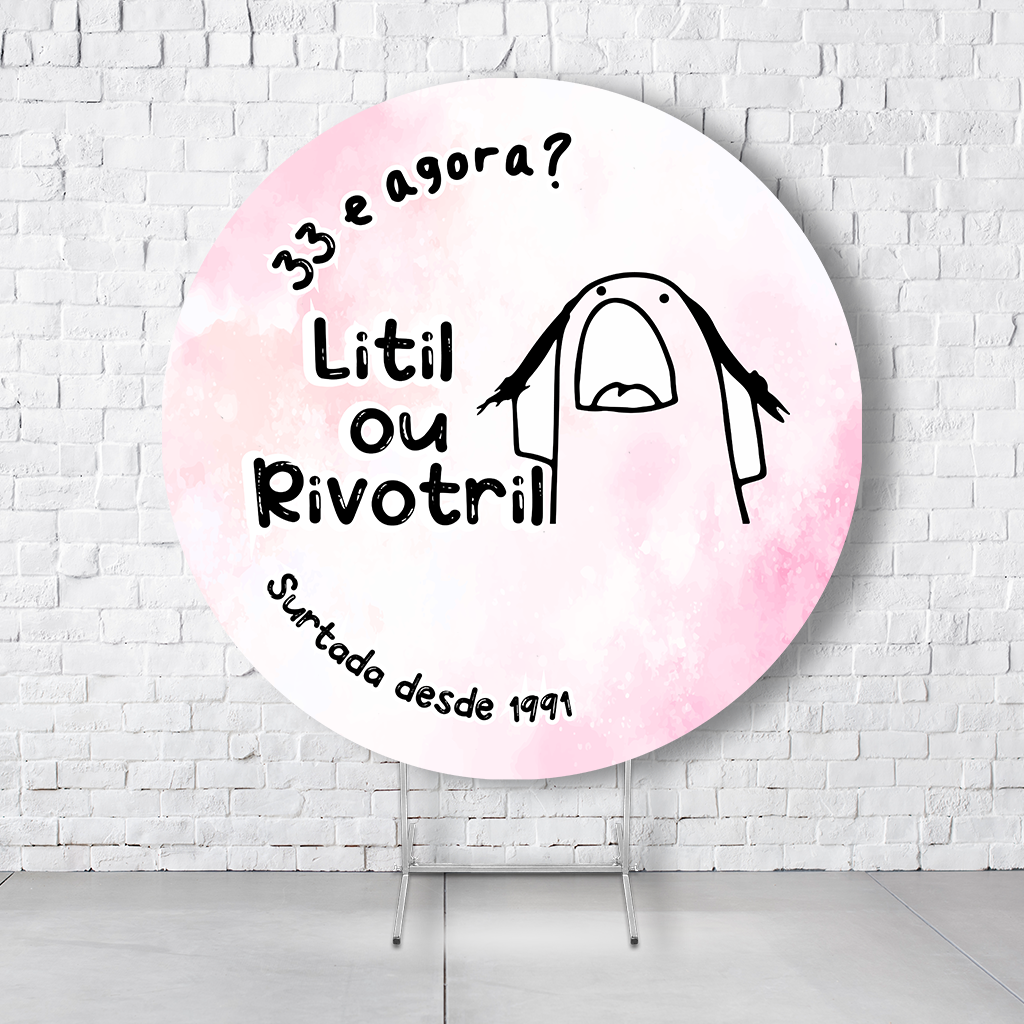 Painel De Festa Redondo Flork Em Tecido Helanca C/Elástico 1,50x1,50