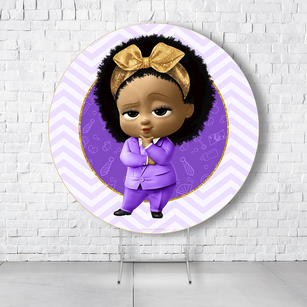 Painel De Festa Redondo Poderoso Chefinho Em Tecido Helanca C/Elástico 1,50x1,50 - Imagem 1