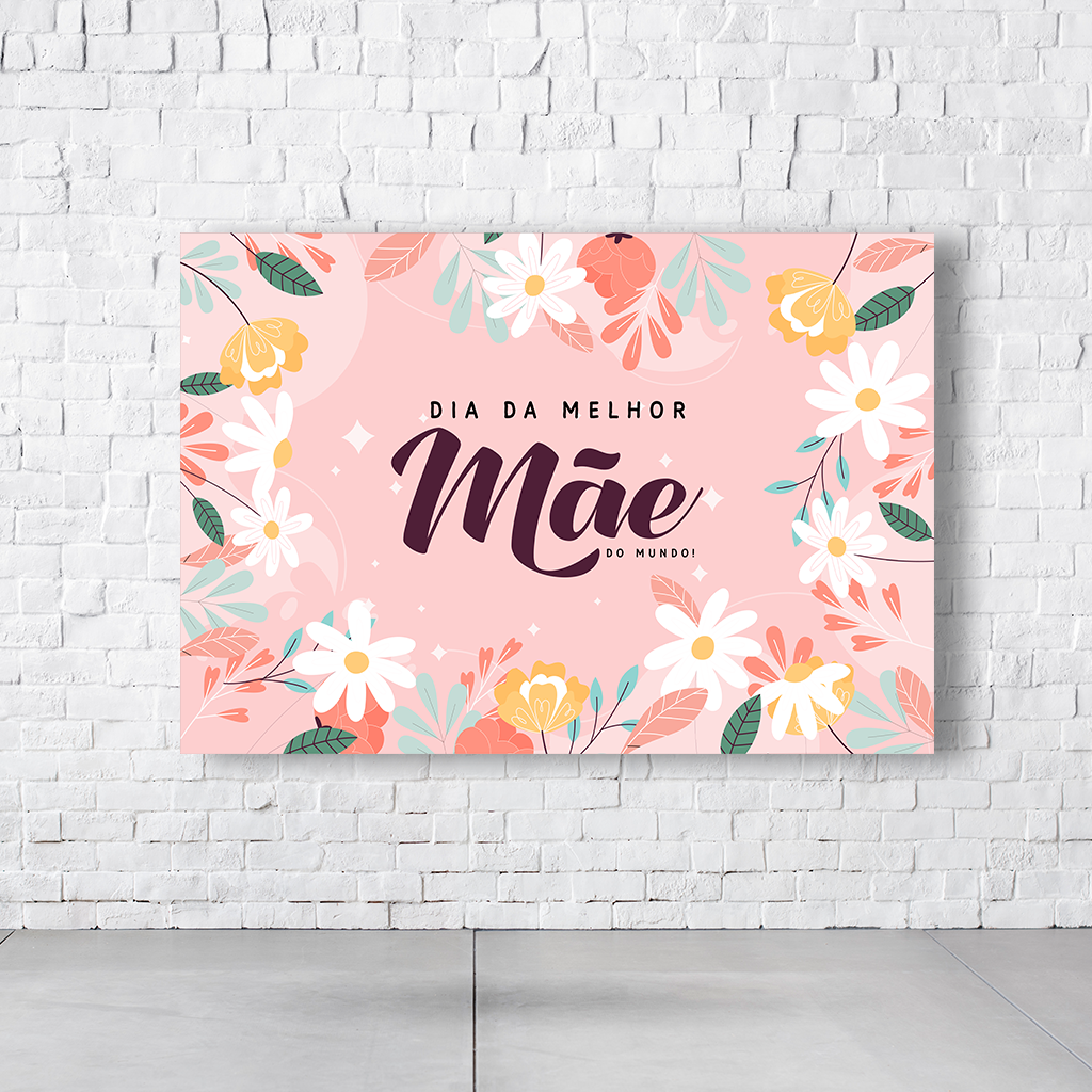 Painel Retangular Tema Dia Da Mães Em Tecido Oxford 100% Poliéster - Imagem 2