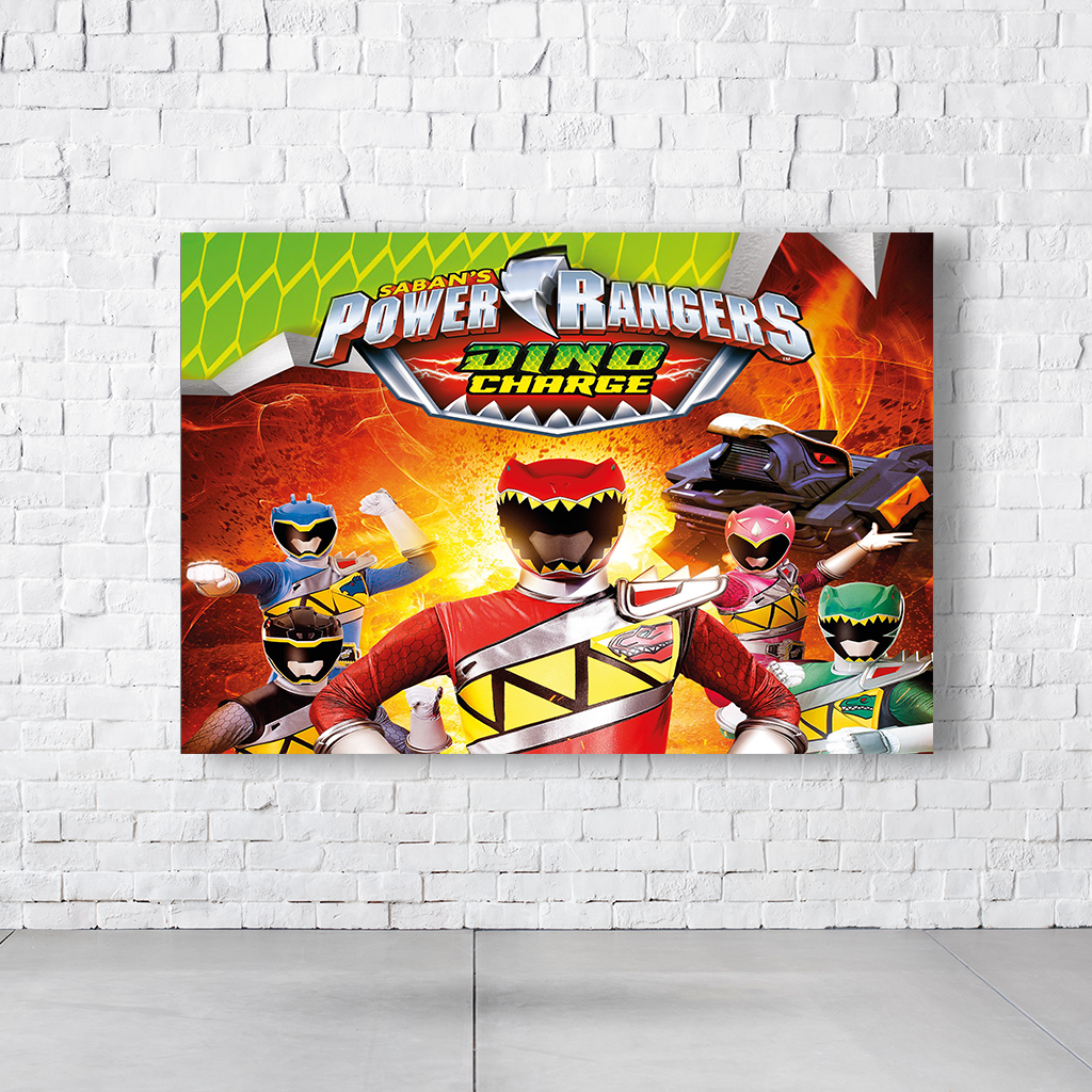 Painel Retangular Tema Power Rangers Em Tecido Oxford 100% Poliéster  PAINEL836
