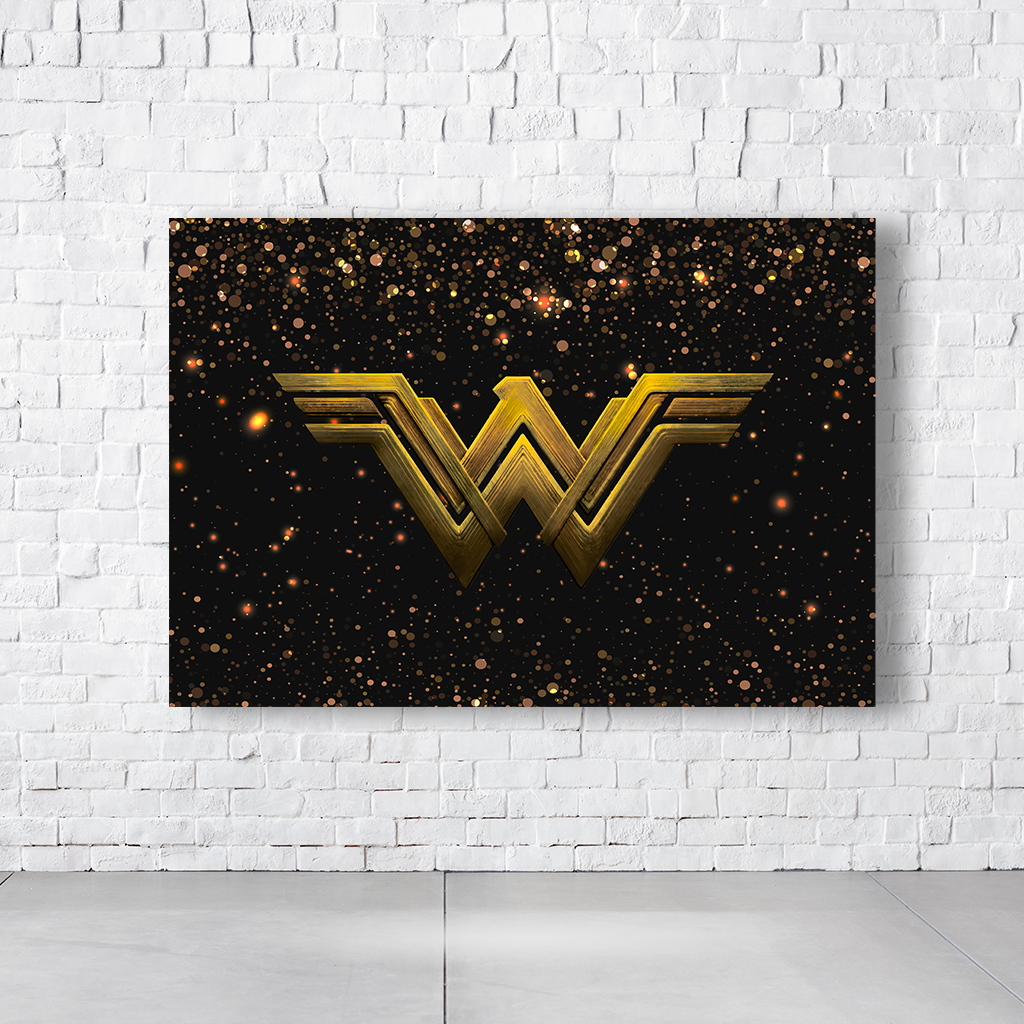 Painel Retangular Tema Mulher Maravilha Em Tecido Oxford 100% Poliéster