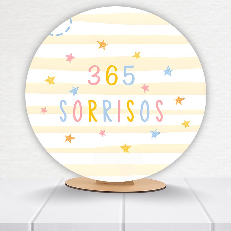 Painel Redondo 365 Sorrisos 50x50cm