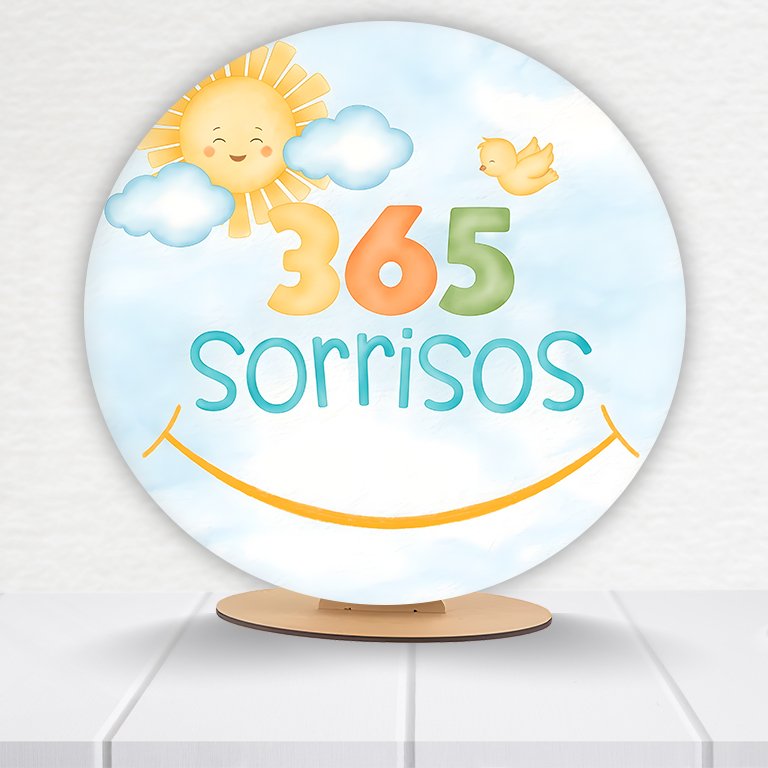Painel Redondo 365 Sorrisos 50x50cm - Imagem 4