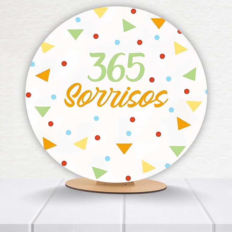 Painel Redondo 365 Sorrisos 50x50cm - Imagem 2