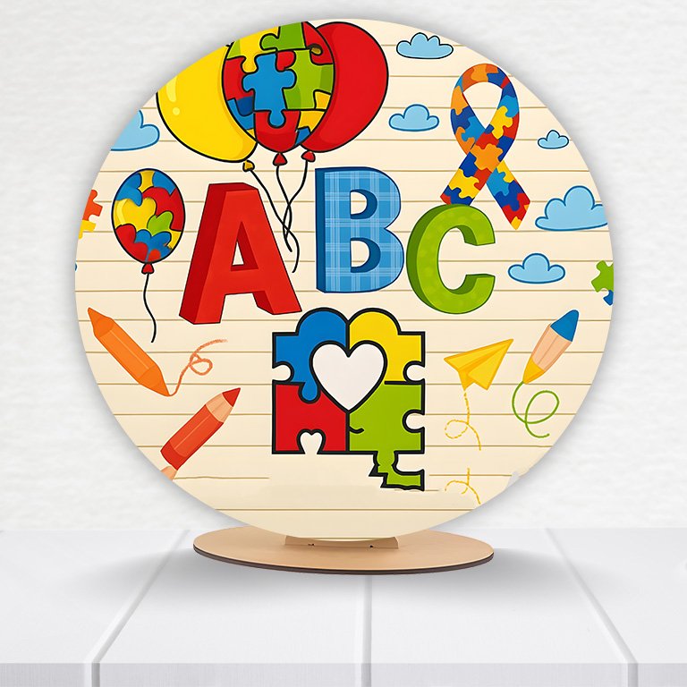 Painel Redondo ABC 50x50cm - Imagem 2