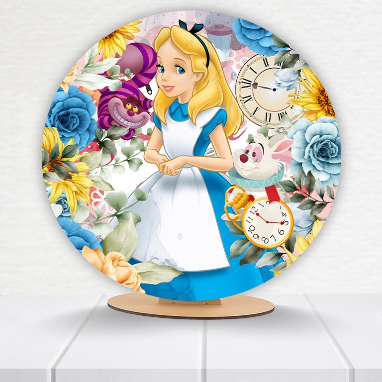 Painel Redondo Alice No País Das Maravilhas 50x50cm - Imagem 2
