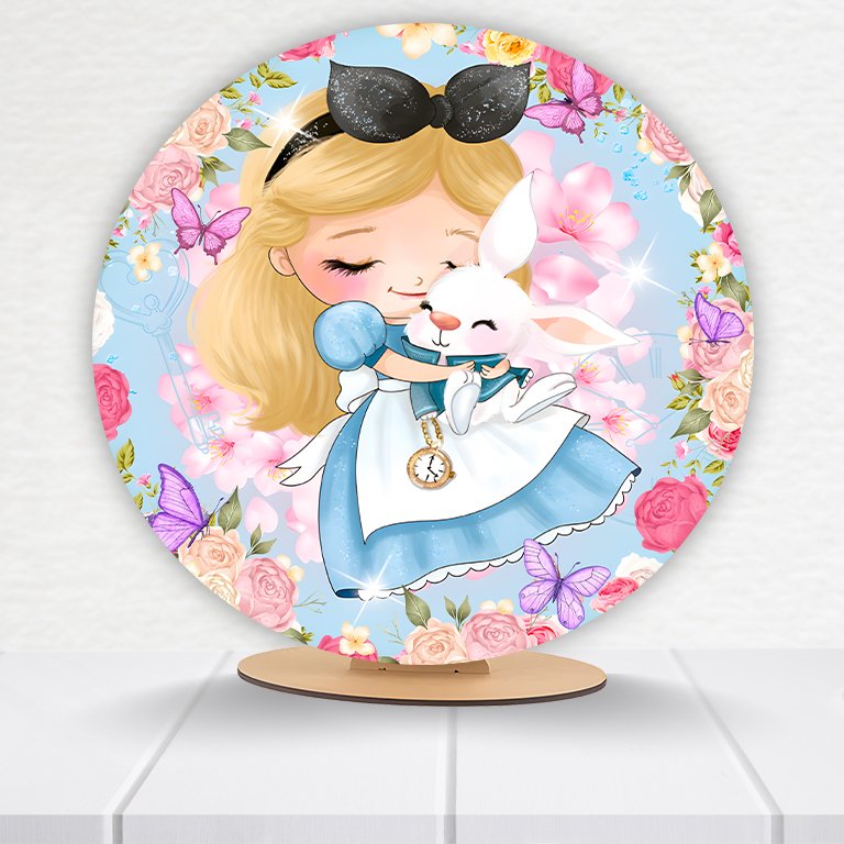 Painel Redondo Alice No País Das Maravilhas 50x50cm - Imagem 3