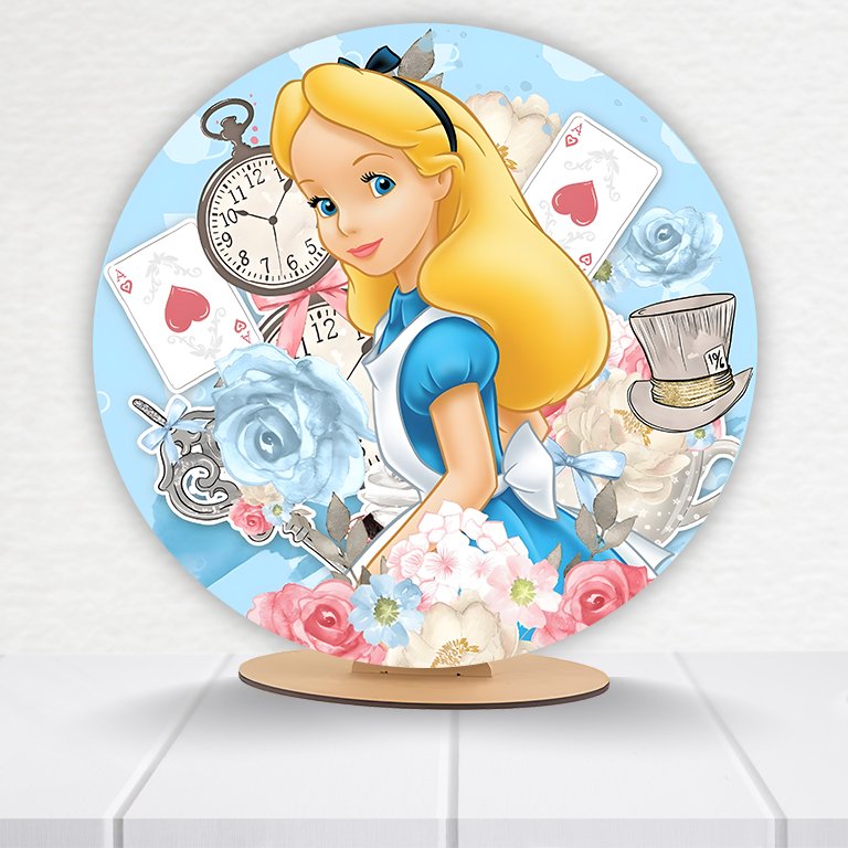 Painel Redondo Alice No País Das Maravilhas 50x50cm - Imagem 8