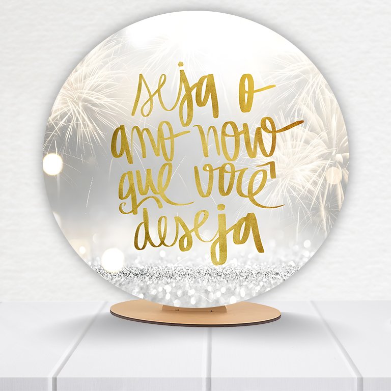 Painel Redondo Ano Novo 50x50cm  PAINEL419 - Imagem 13