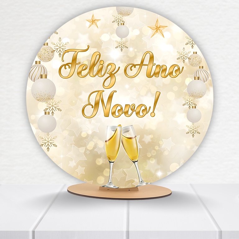 Painel Redondo Ano Novo 50x50cm  PAINEL419 - Imagem 10