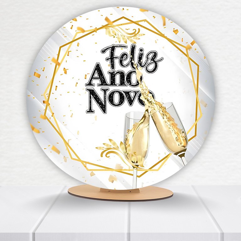 Painel Redondo Ano Novo 50x50cm  PAINEL419 - Imagem 17