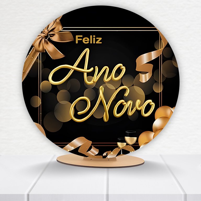 Painel Redondo Ano Novo 50x50cm  PAINEL546