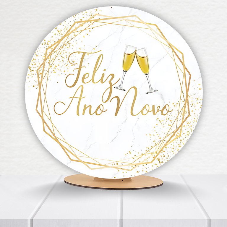 Painel Redondo Ano Novo 50x50cm  PAINEL419 - Imagem 11