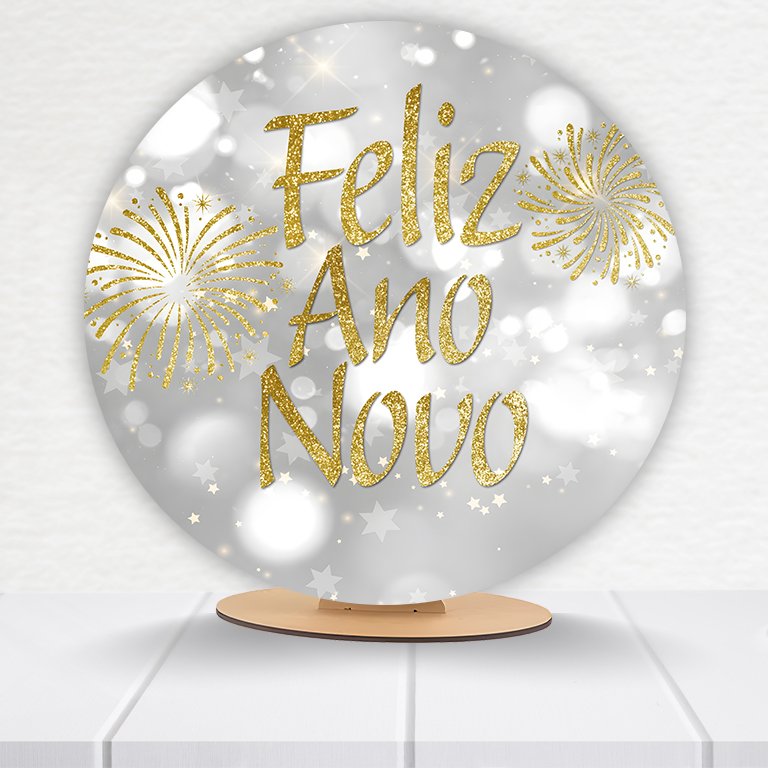 Painel Redondo Ano Novo 50x50cm  PAINEL419 - Imagem 8