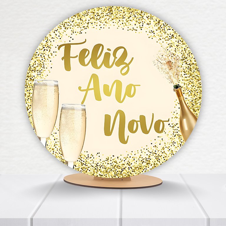 Painel Redondo Ano Novo 50x50cm  PAINEL419 - Imagem 7