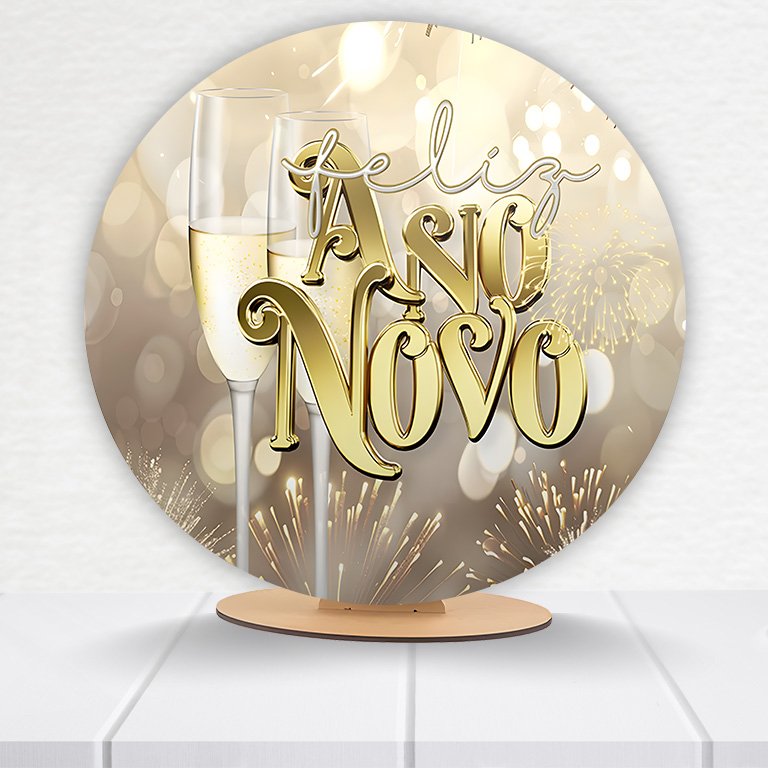 Painel Redondo Ano Novo 50x50cm - Imagem 7