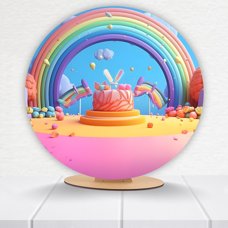 Painel Redondo Arco Íris 50x50cm - Imagem 9