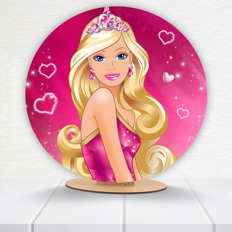 Painel Redondo Barbie 50x50cm