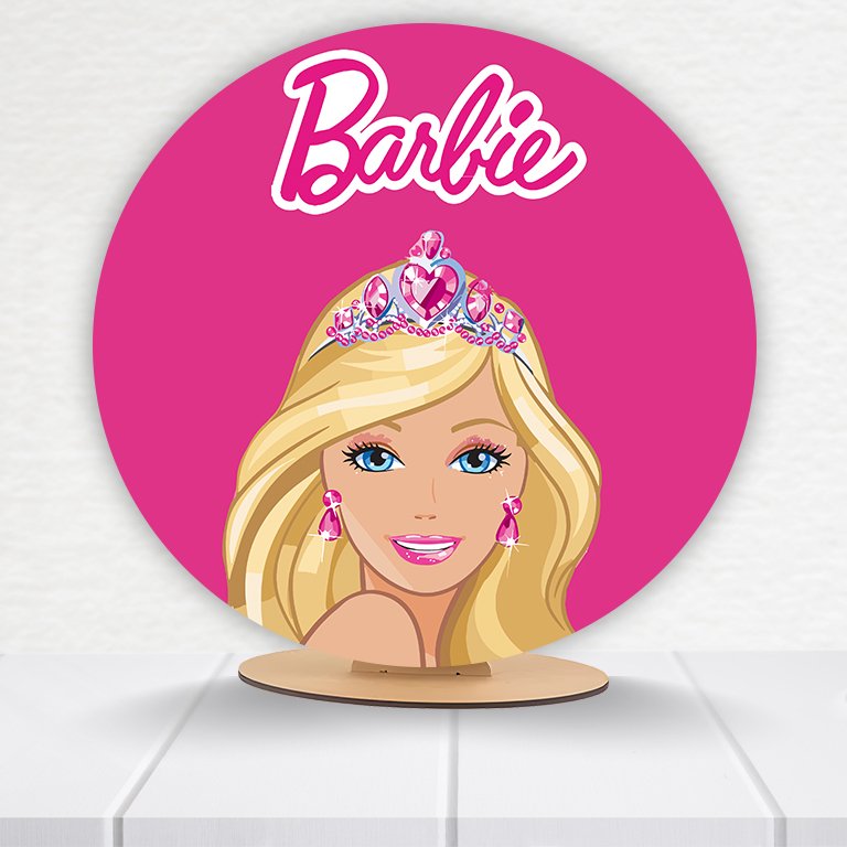 Painel Redondo Barbie 50x50cm - Imagem 3
