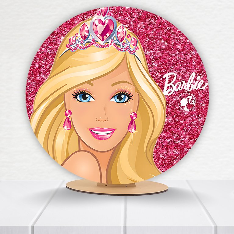 Painel Redondo Barbie 50x50cm - Imagem 8
