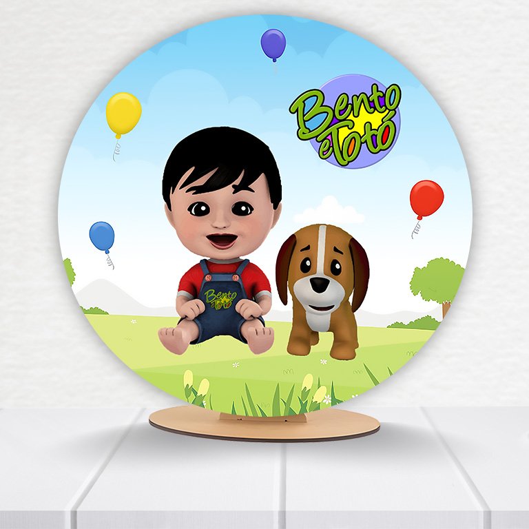 Painel Redondo Bento e Totó 50x50cm - Imagem 2