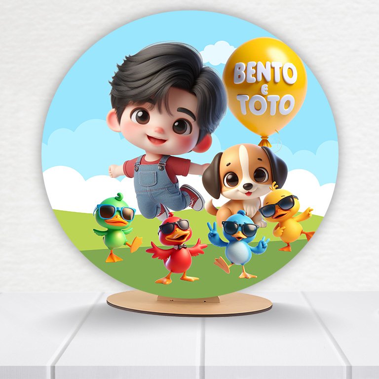 Painel Redondo Bento e Totó 50x50cm - Imagem 3