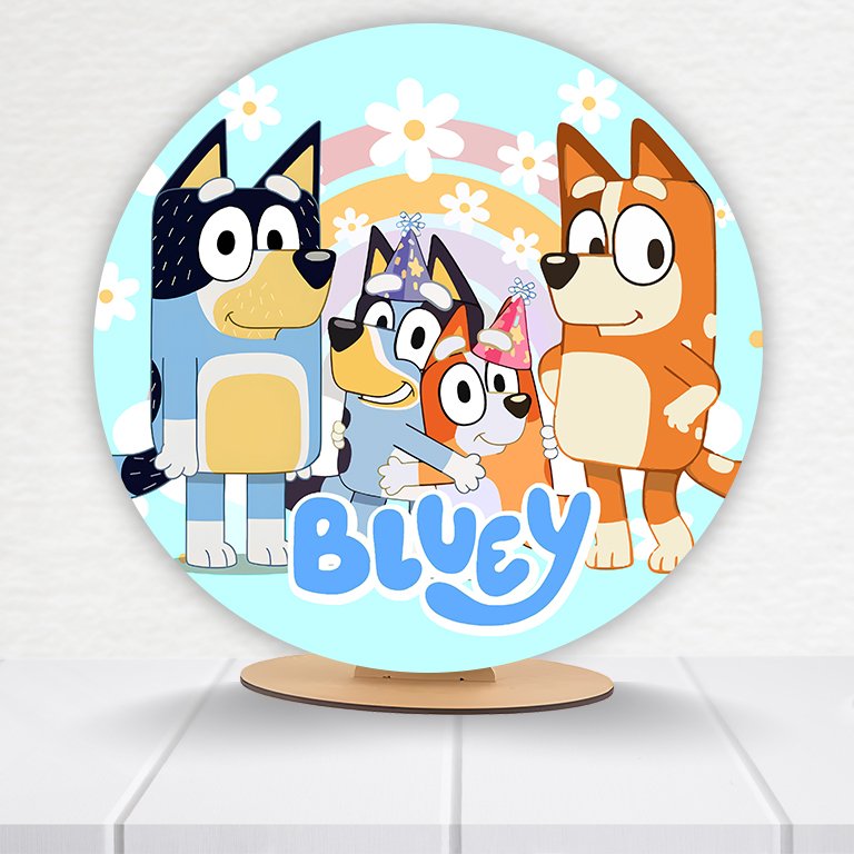 Painel Redondo Bluey 50x50cm - Imagem 5