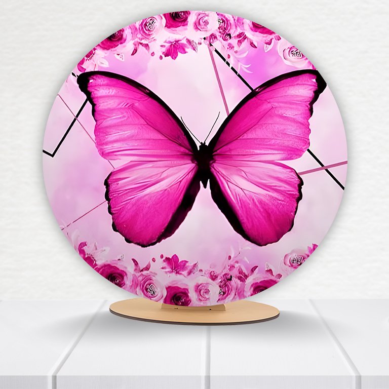 Painel Redondo Borboleta 50x50cm - Imagem 5