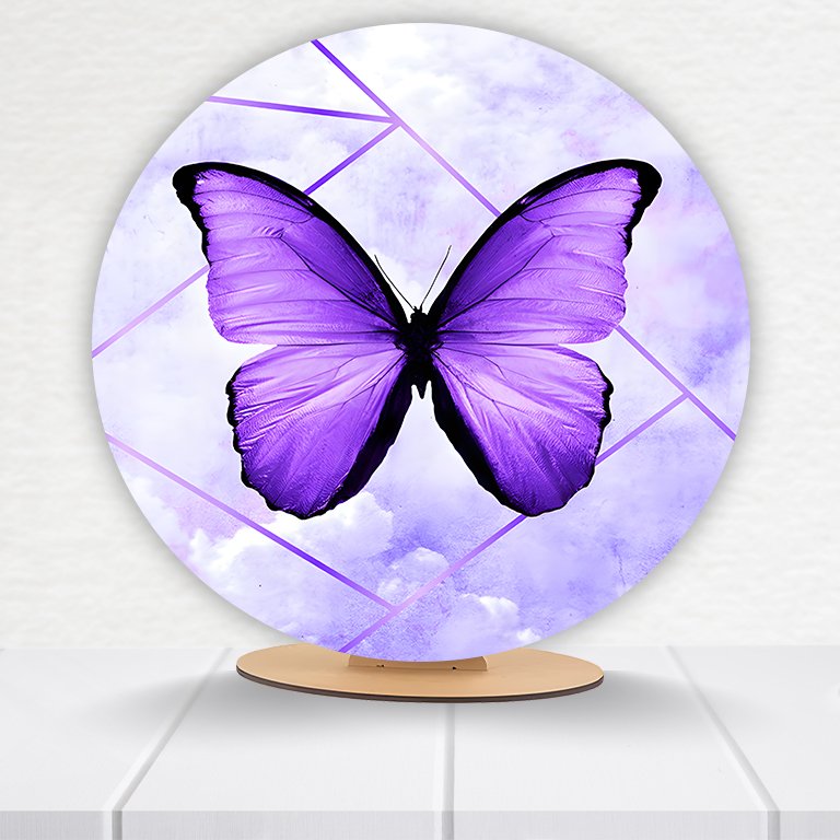 Painel Redondo Borboleta 50x50cm - Imagem 2