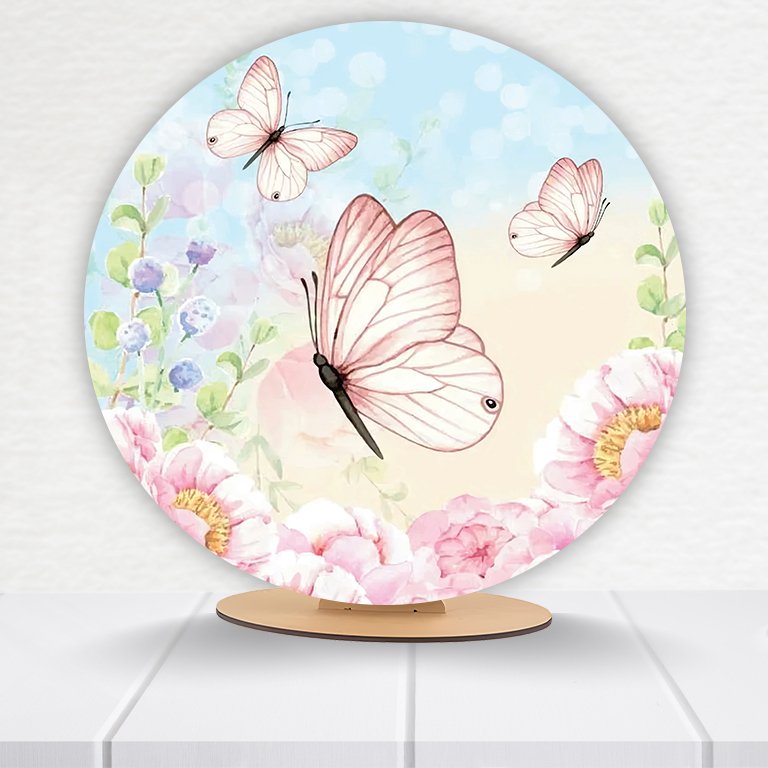Painel Redondo Borboleta 50x50cm - Imagem 11