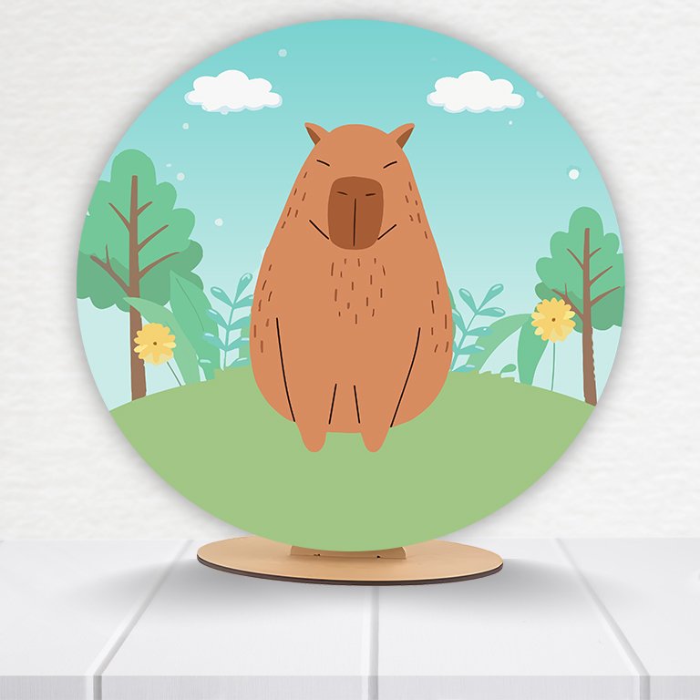 Painel Redondo Capivara 50x50cm - Imagem 3