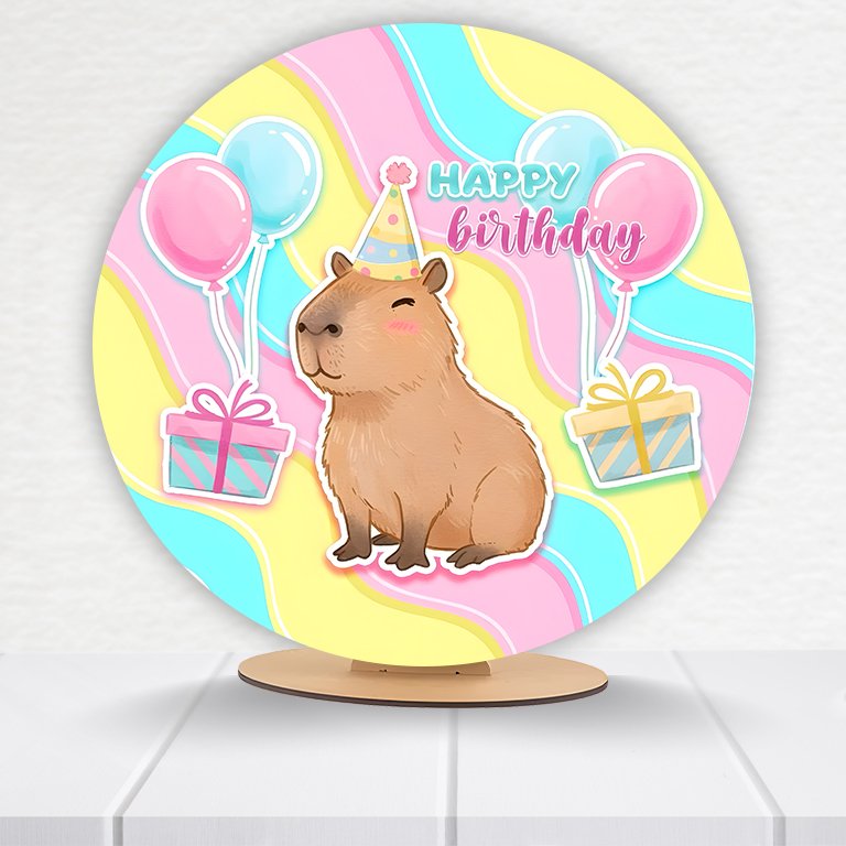 Painel Redondo Capivara 50x50cm - Imagem 4